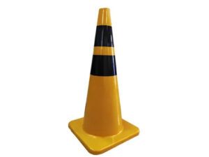 Cono de Seguridad Amarillo con Franjas Negras
